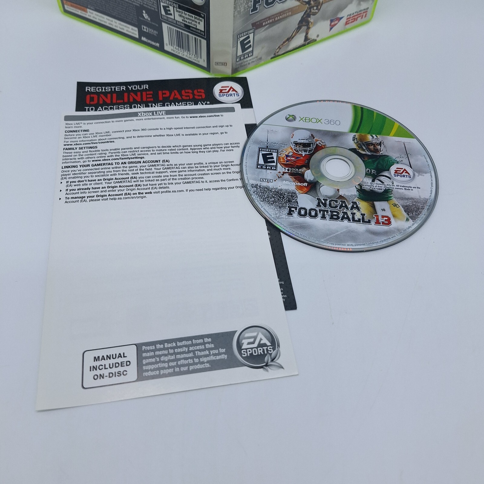 NCAA Football 13 (Microsoft Xbox 360, 2012) complete CIB