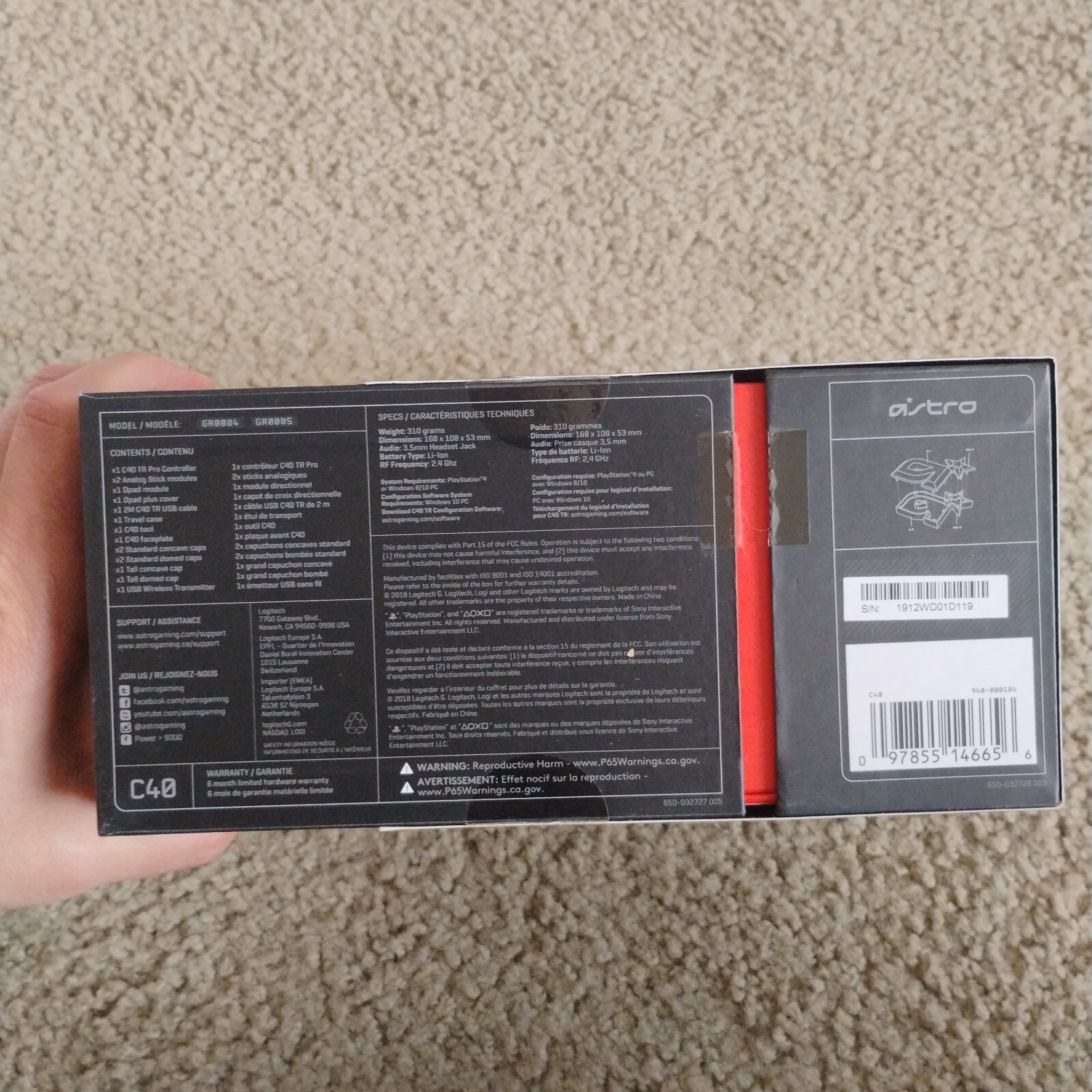 Box Only Empty Replacement for Astro C40 TR Wireless Controller for PS4 + PC