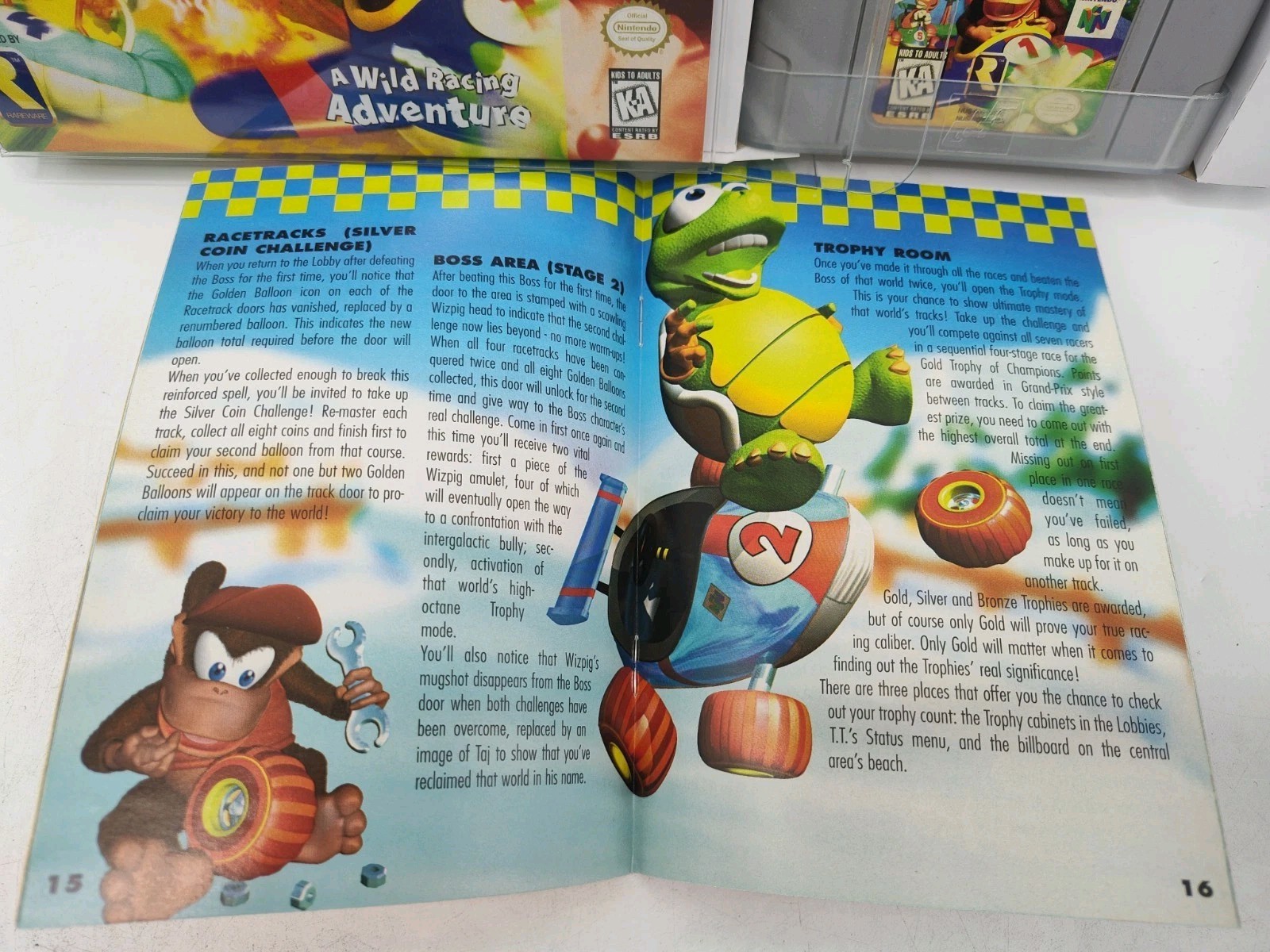 Diddy Kong Racing – (N64, 1997) *VGC w/ Manual + Case Protector* Tested! READ!!!