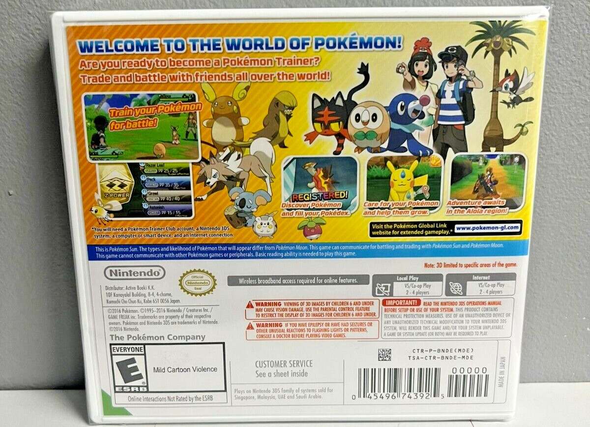 Pokemon Sun + Moon + Ultra Sun + Ultra Moon – Nintendo 3DS New Sealed Bundle