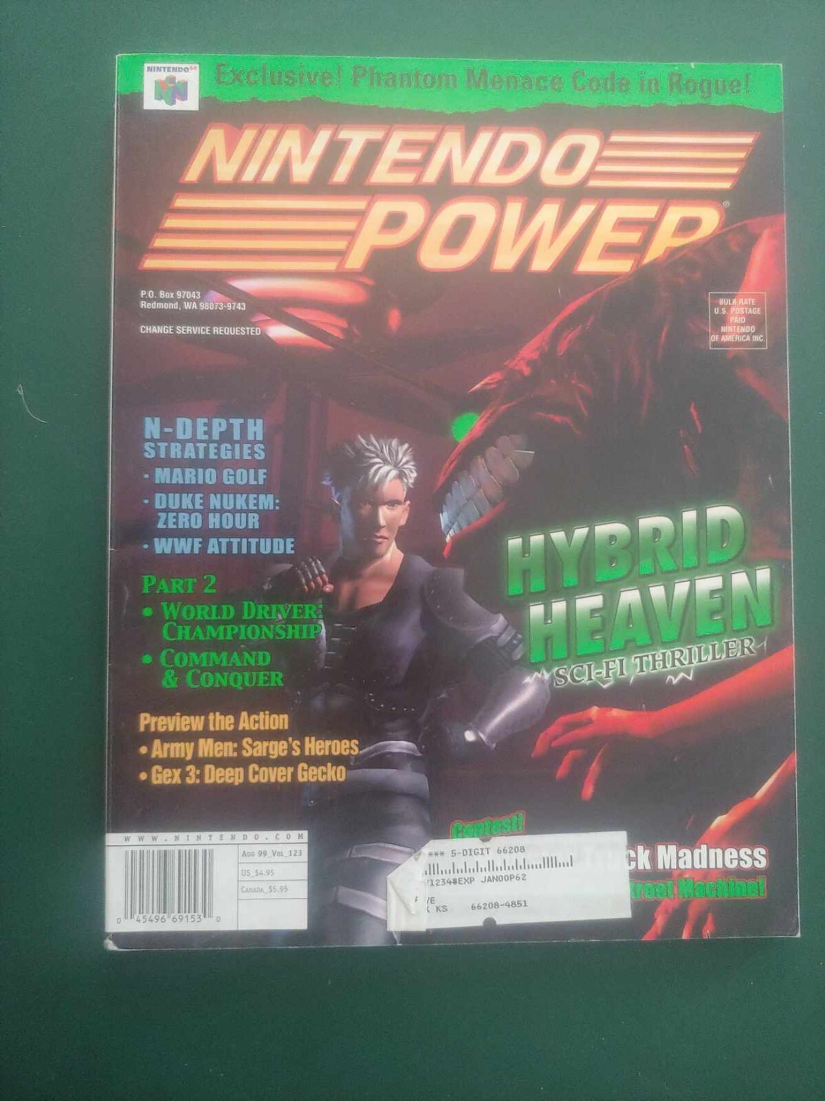 NINTENDO POWER 1999 Magazine HYBRID HEAVEN Cover SUPERCROSS Poster POKEMON Comic