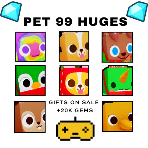 HUGE Pets – Pet Simulator 99 (PS99) | SAME-DAY Delivery | + 20k Gems 💎