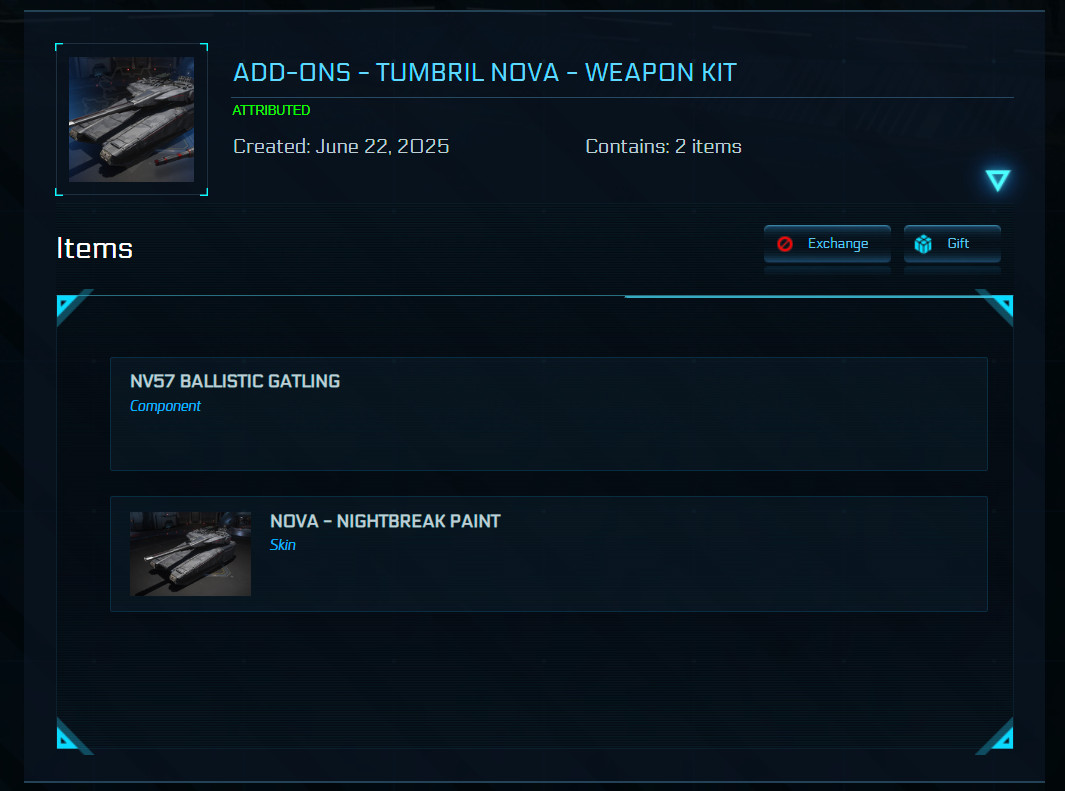 STAR CITIZEN – ADD-ONS – NOVA – WEAPON KIT
