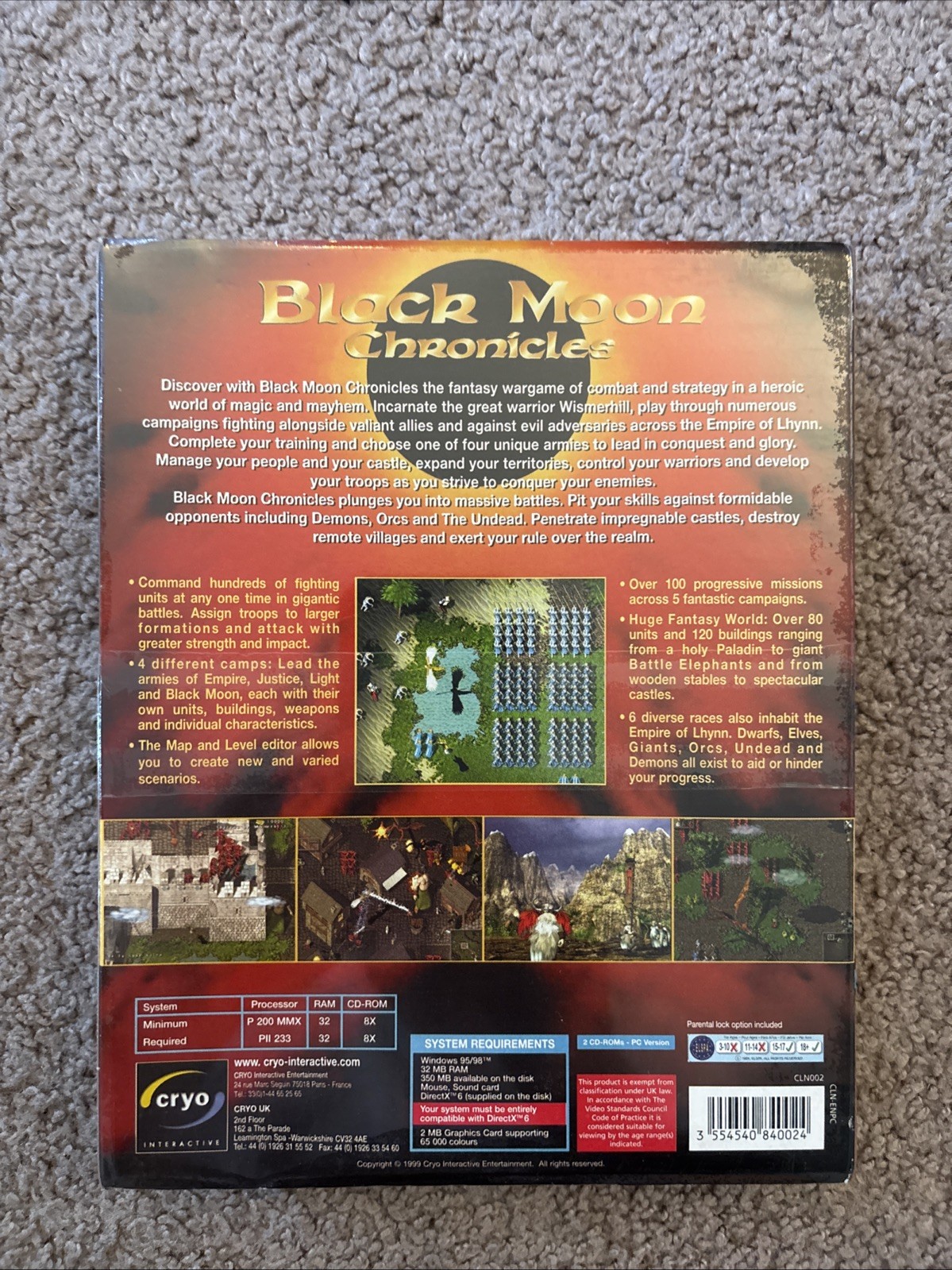 Black Moon Chronicles PC Windows 95/98 Big Box Brand New Sealed RARE