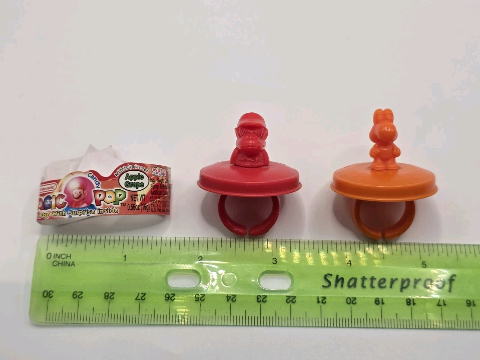2001 Nintendo Magic Pop Candy Rings Yoshi Diddy Kong Wrapper Promo Rare Lot