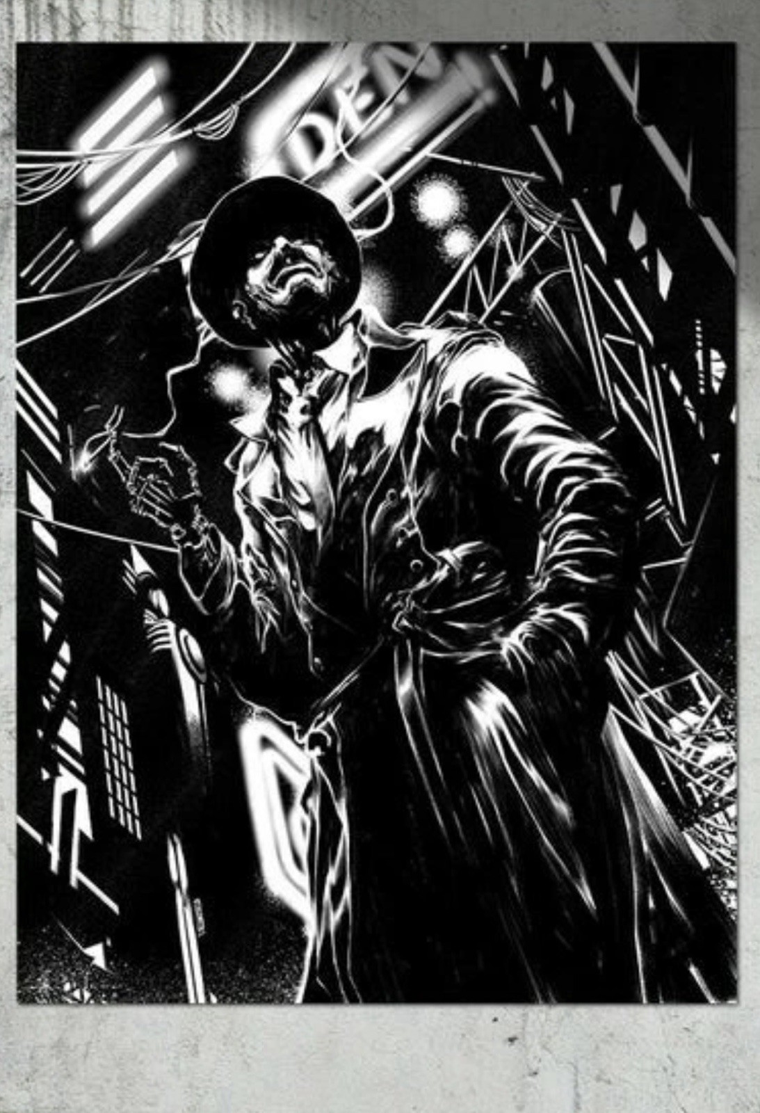 *Limited Edition* Fallout Nick Valentine Noir Lithograph 18″ x 24″ 198/400