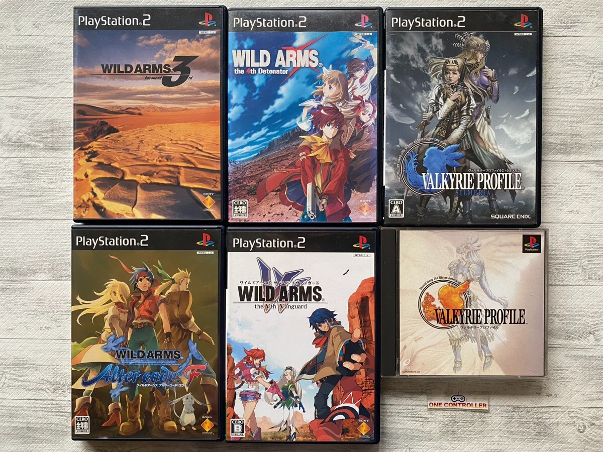SONY Playstation PS 1 2 Wild Arms & Valkyrie Profile 1 2 set from Japan