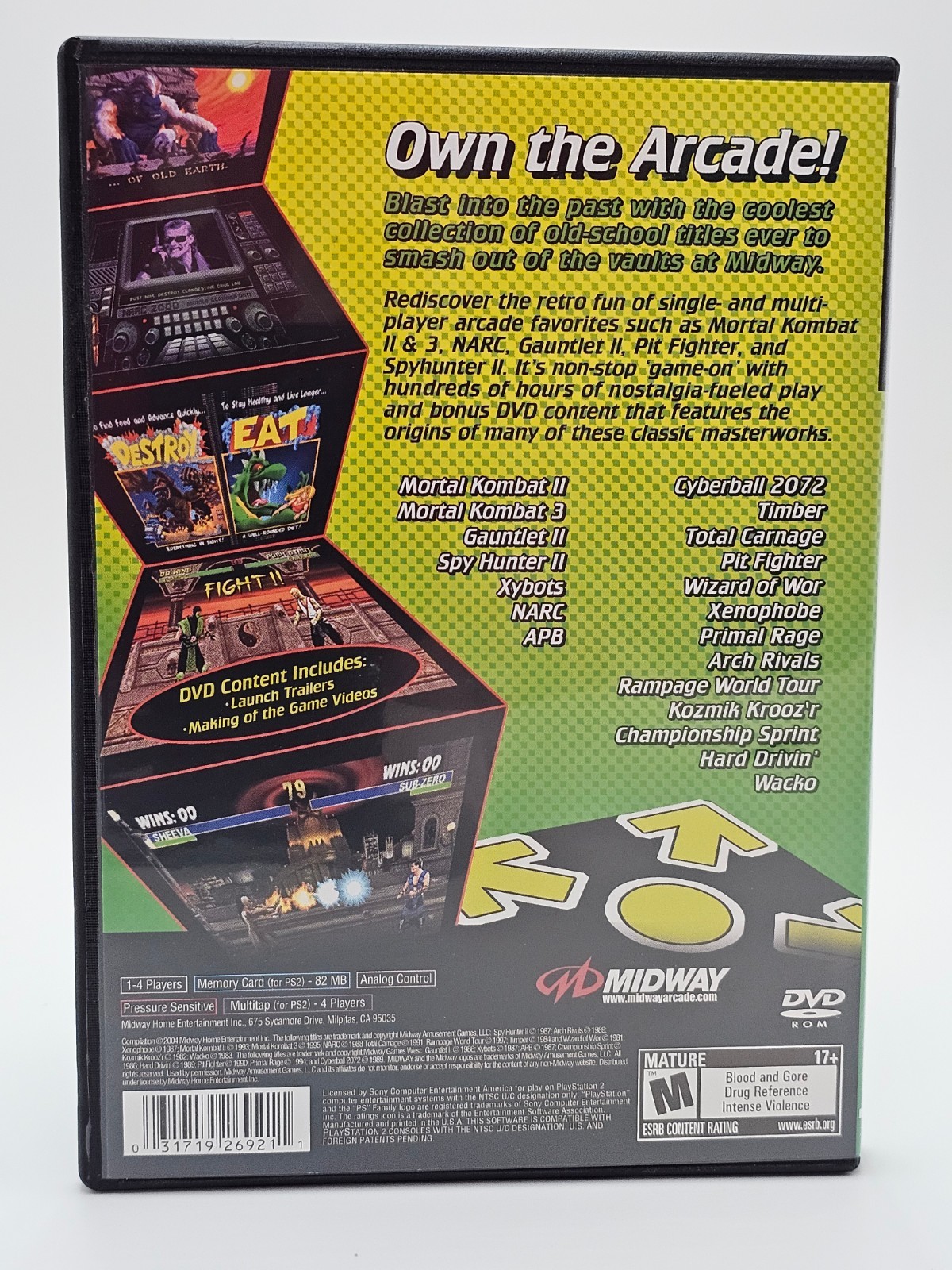 Sony Playstation 2 PS2 Midway Arcade Treasures 2 CIB Cleaned & Tested