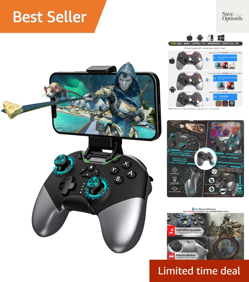 Bluetooth Controller for Switch/PC/iPhone/Android/Apple Arcade MFi Games/TV/S…