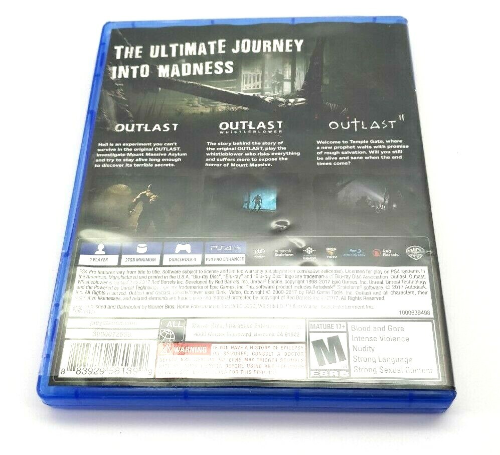Outlast Trinity Sony PlayStation 4 2017 PS4