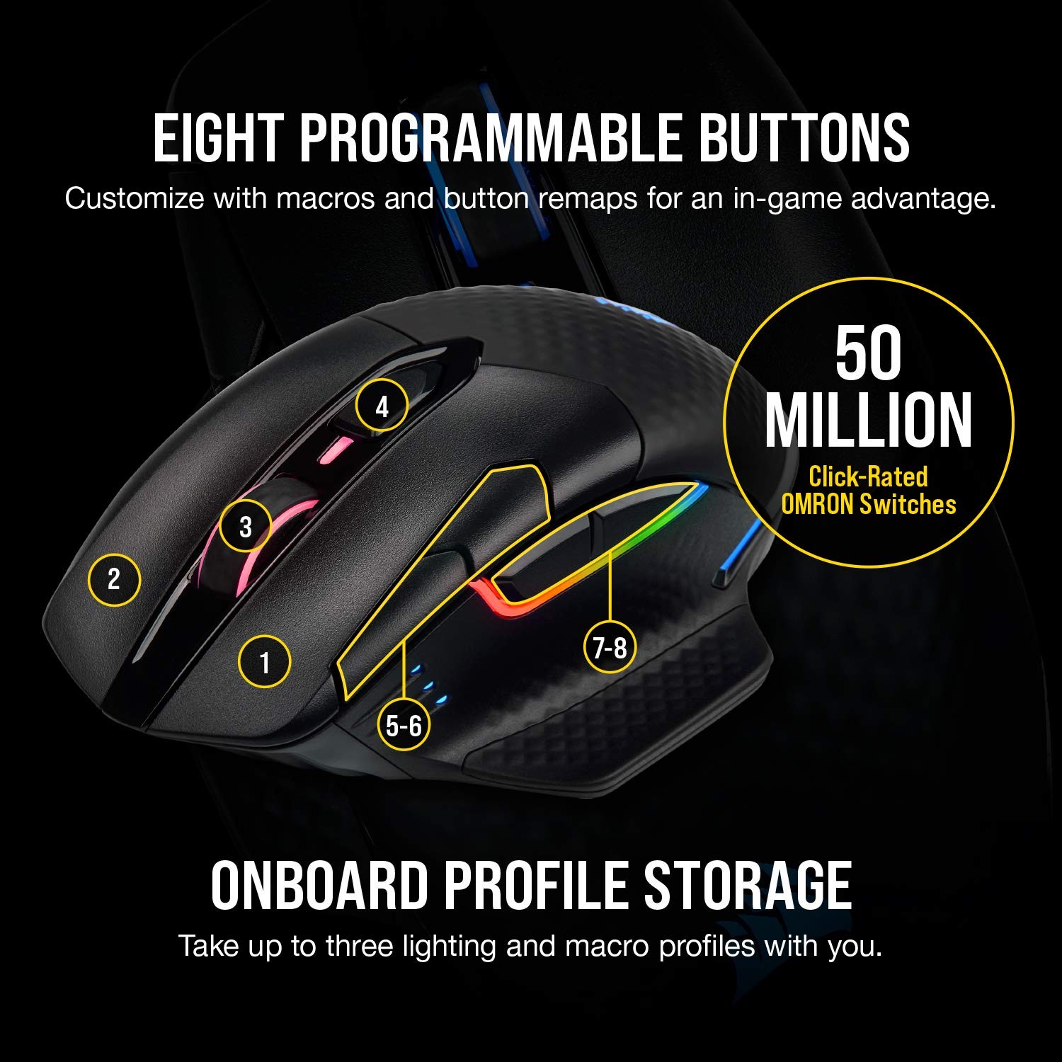 Corsair Dark Core Rgb Pro Wireless/Wired Fps Moba Gaming Mouse 18000 Dpi