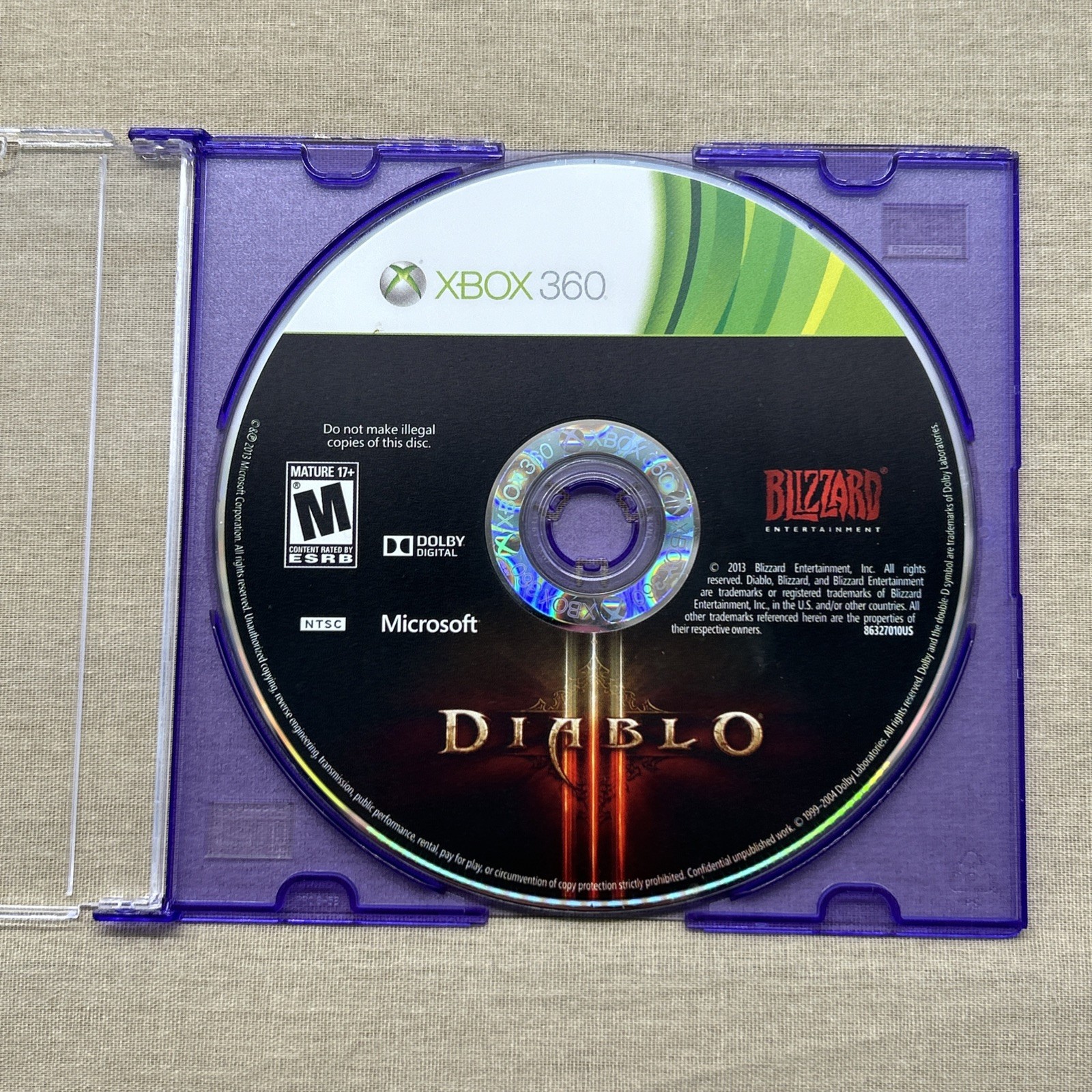Diablo III (3) (Microsoft Xbox 360 2013) CLEAN DISC ONLY Hack and Slash RPG Game