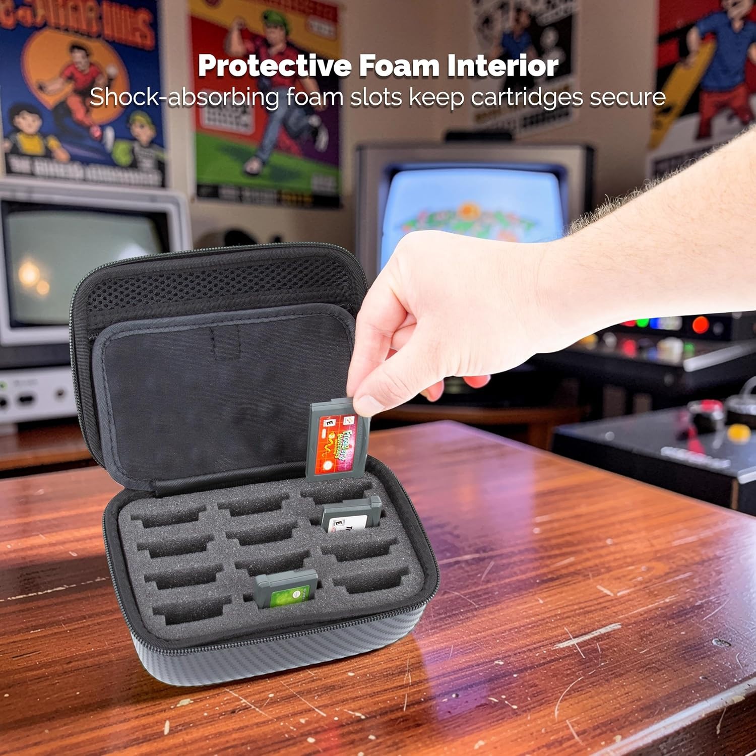 CASEMATIX GBA Game Case Holds 12 Game Boy Advance Cartridges – Travel Storage