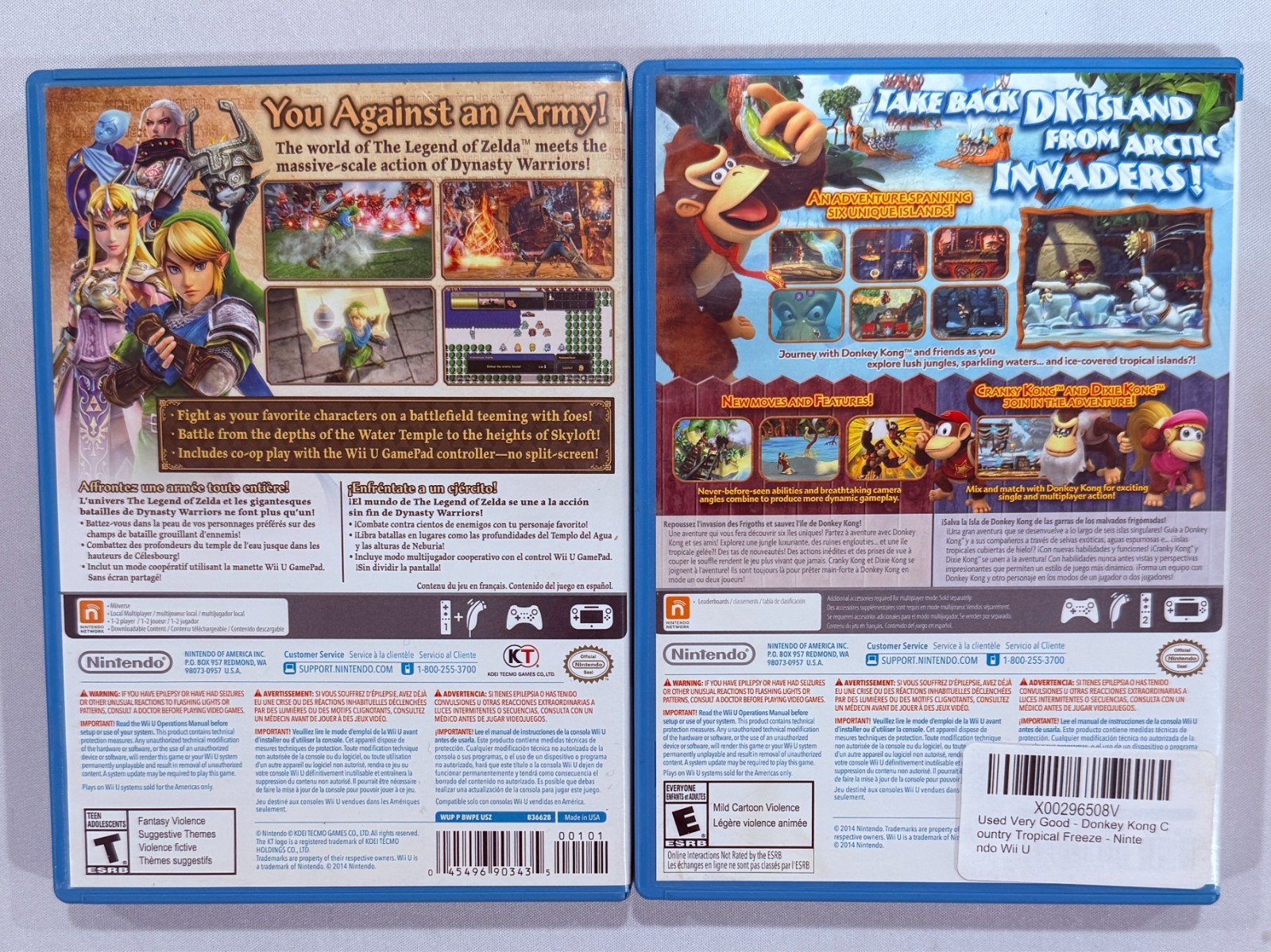 6 Wii U Games Lot – CIB – Smash Bros, Donkey Kong, Mario Party 10, Mario Kart 8