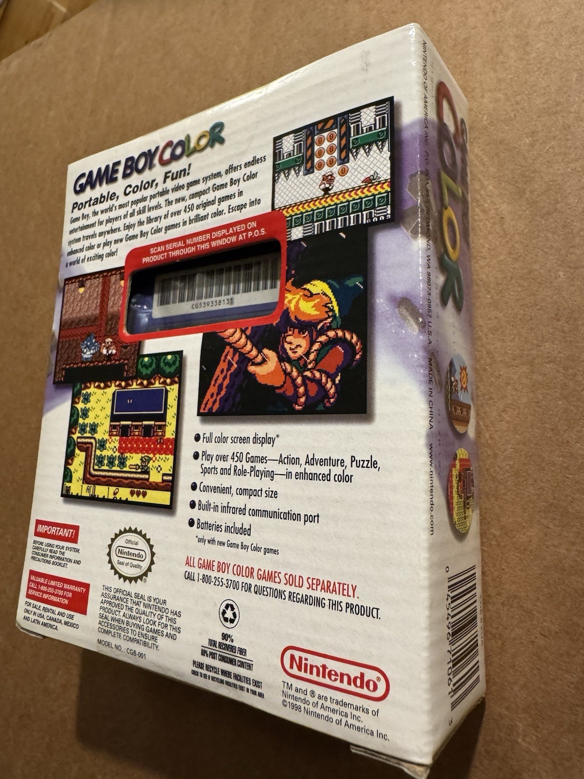 Nintendo Game Boy Color Handheld System – Grape Purple – Factory Sealed New