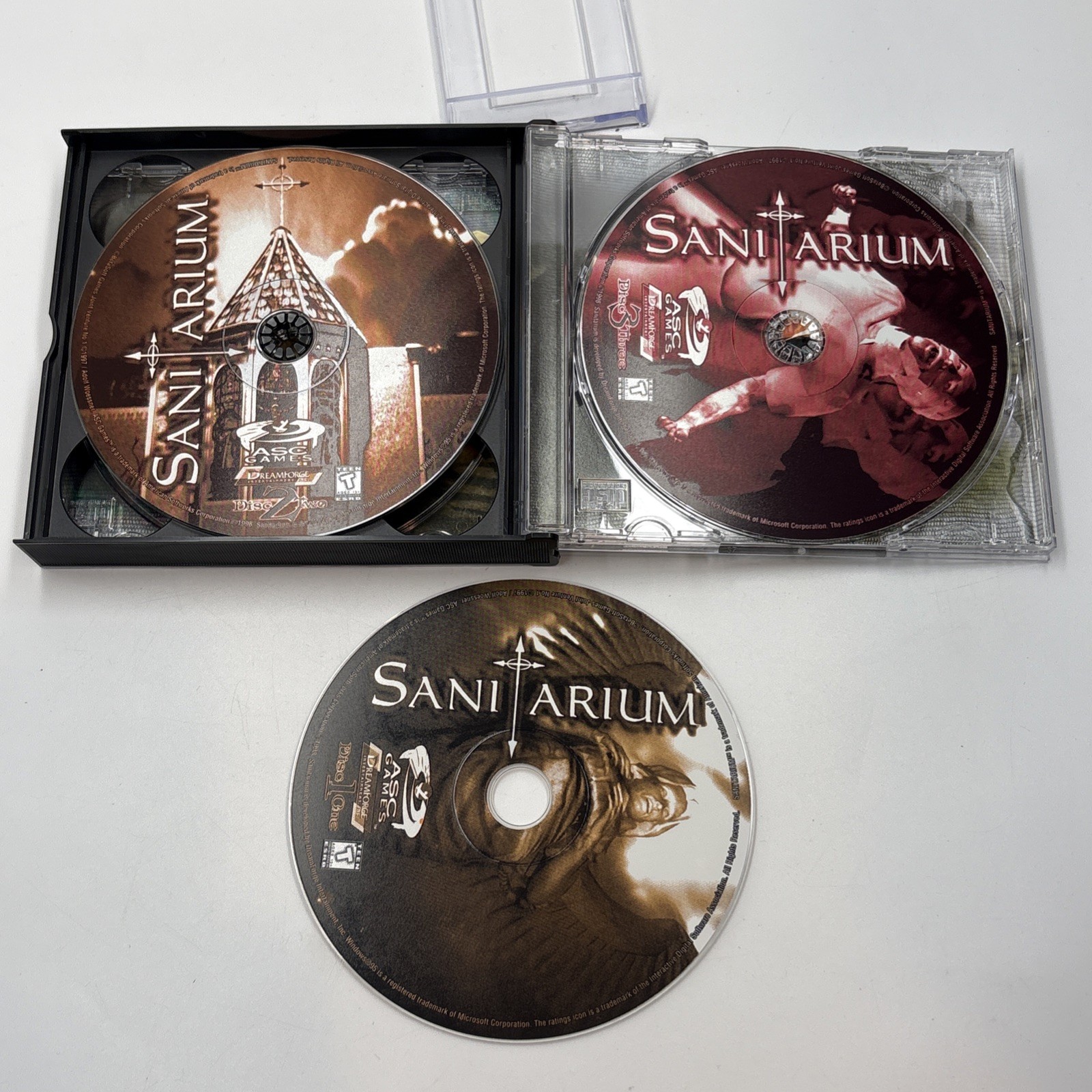 Sanitarium PC Game 1998 3-Disc Jewel Case Vintage Psychological Horror Classic