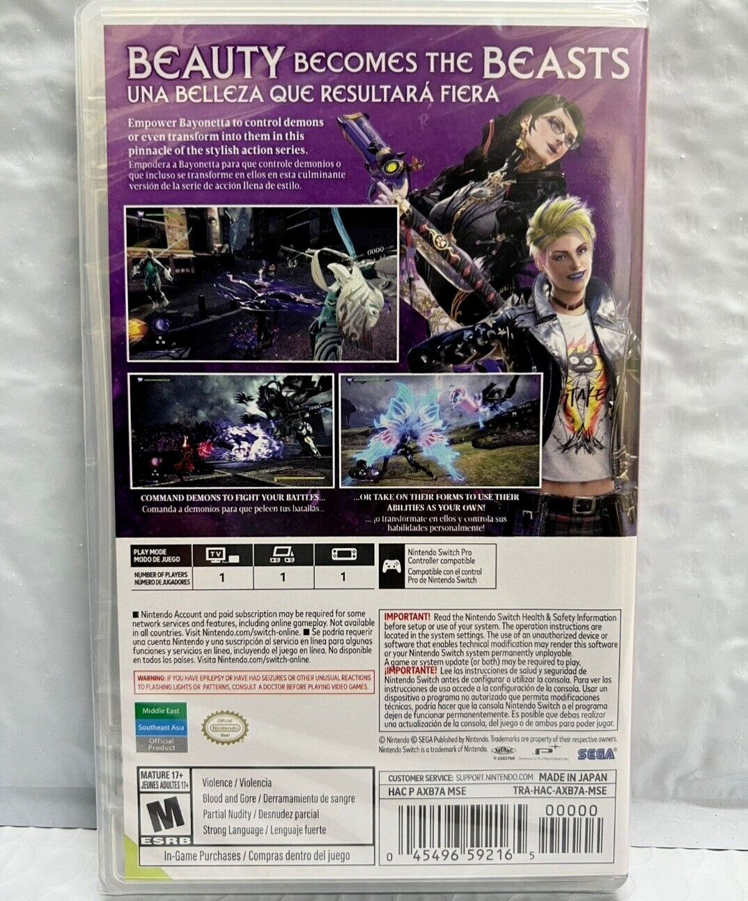Bayonetta 1 + 2 + 3 Trilogy – Nintendo Switch New Sealed Bundle