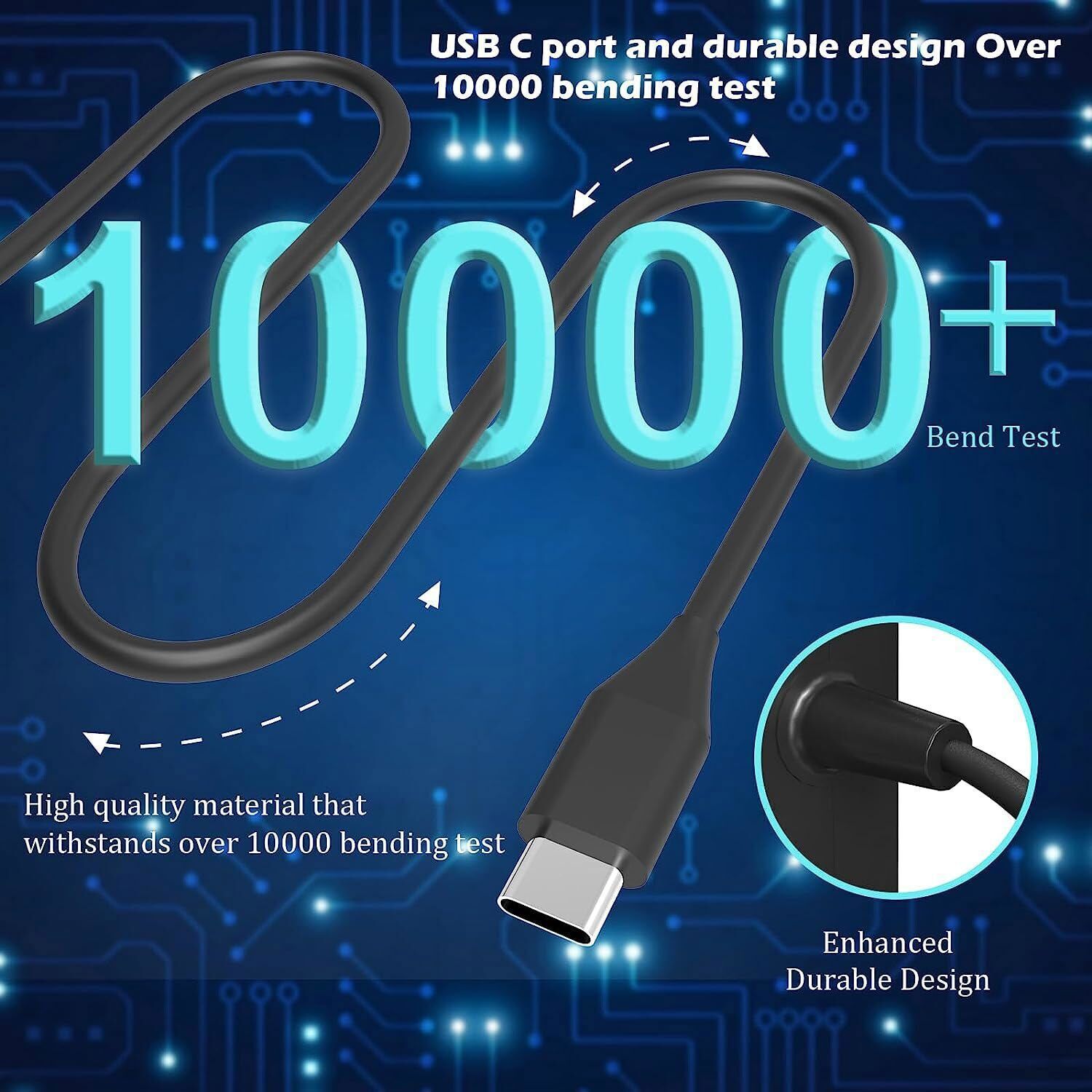 65W USB-C Power Adapter Charger Cord for Nintendo Switch 2 Steam Deck ROG Ally