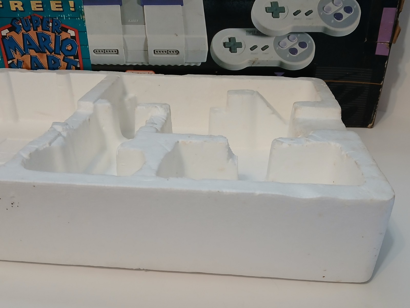 Super Nintendo Super Set – Box Only w/Foam Insert! Mario Kart Sticker Variation