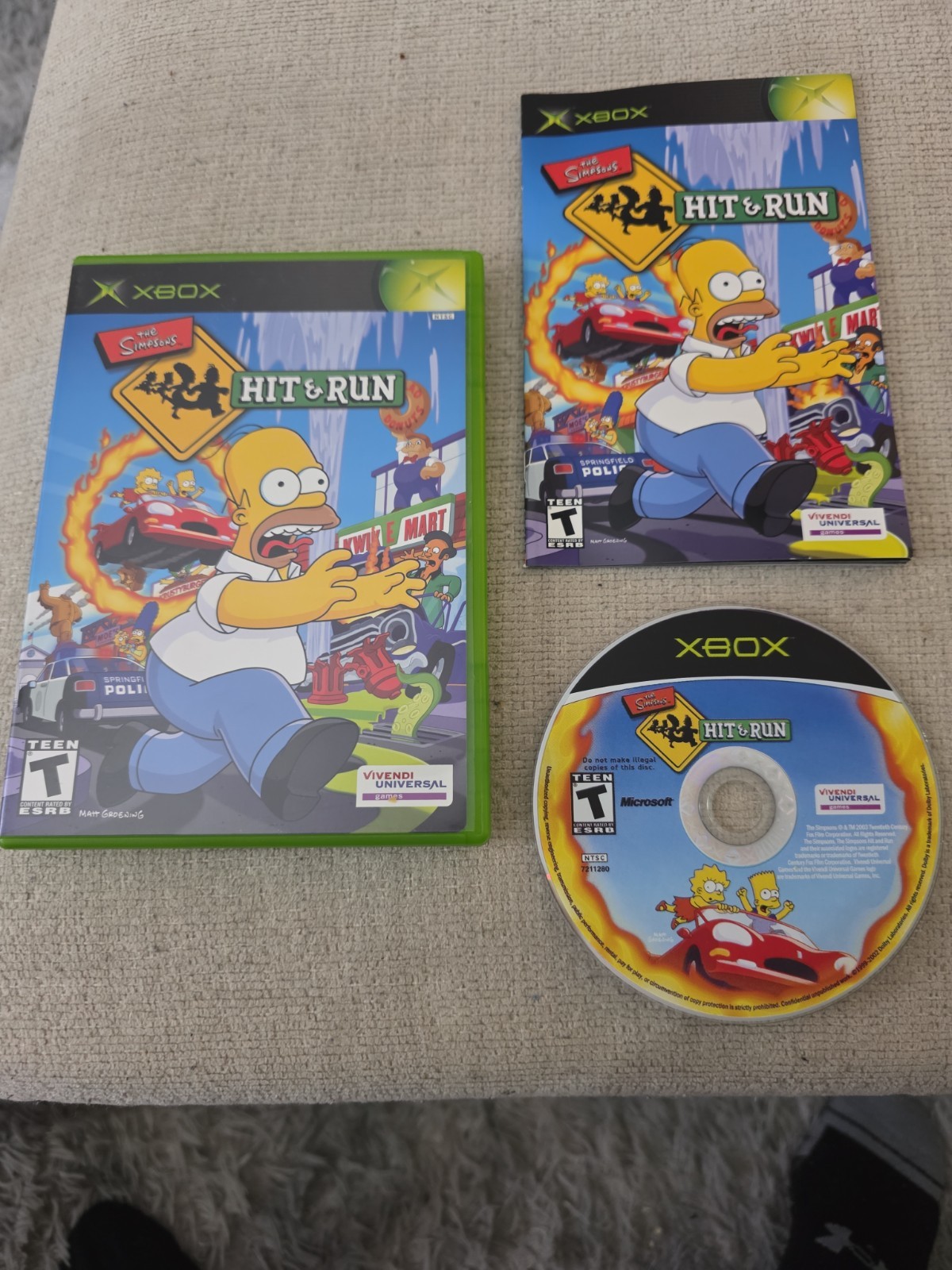The Simpsons: Hit & Run (Xbox) Complete W/ Manual Reg Card