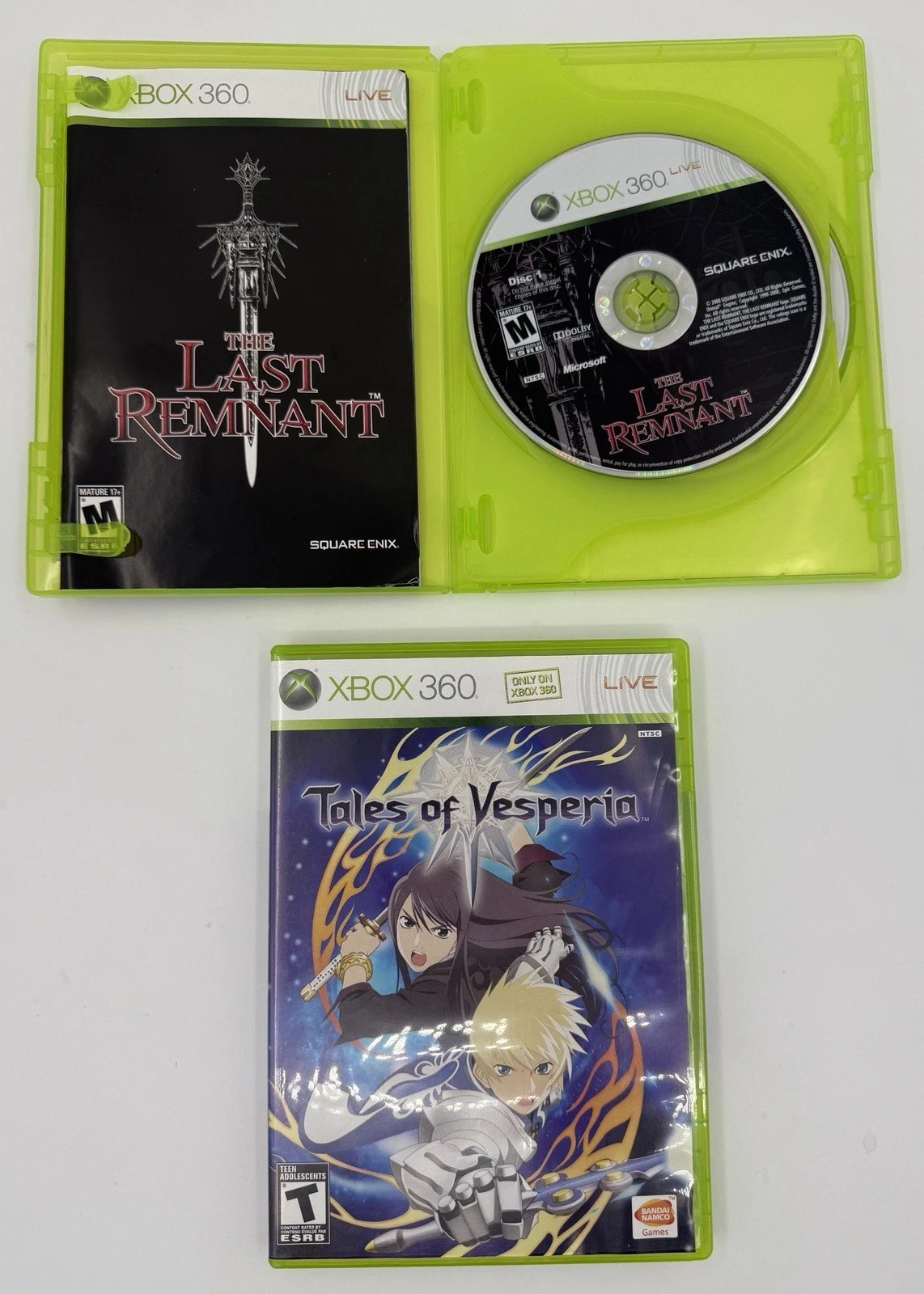 Xbox 360 RPG Lot: CIB The Last Remnant & New Tales Of Vesperia Square Enix Namco