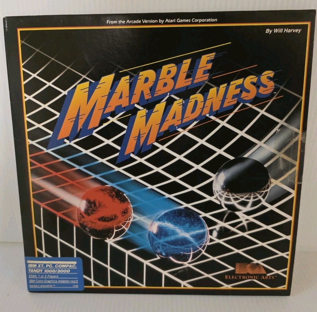 Marble Madness Commodore 64/128 C64 EA Big Box Complete w/ Disk & Manual