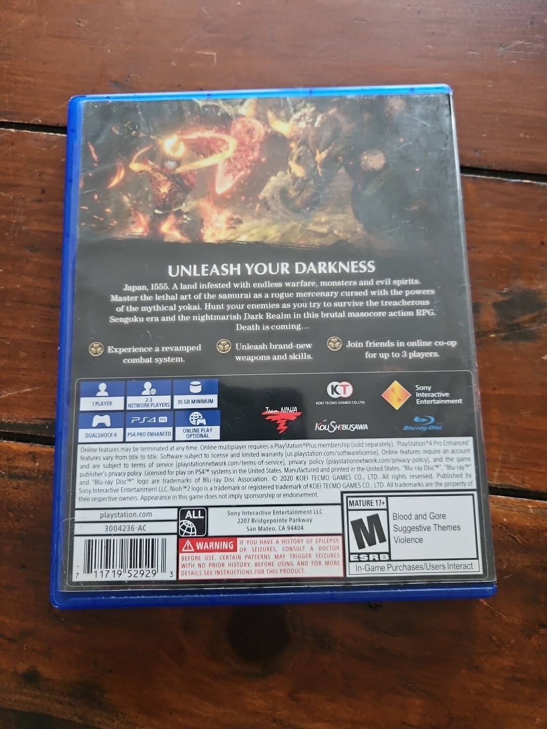Nioh 2 Video Game For PlayStation 4 Action Role Playing, Hack & Slash Tested