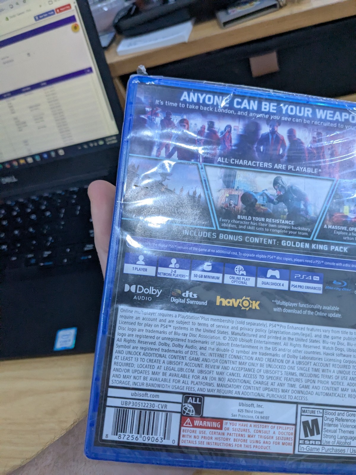 M2 Watch Dogs: Legion – Sony PlayStation 4 New Sealed Torn Plastic