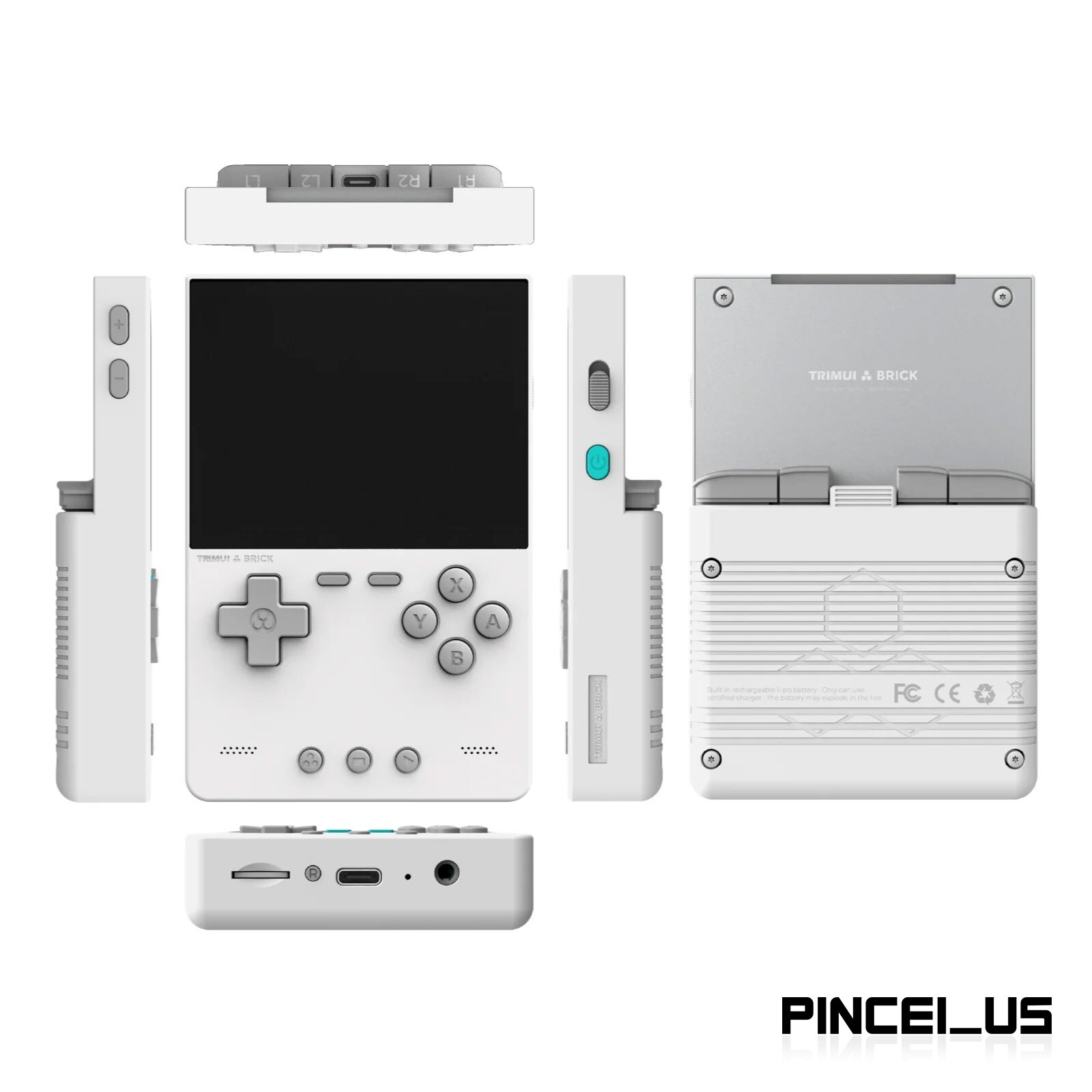 AMPOWN TRIMUI BRICK Retro Game Console (White + 256G Memory Card) pe66