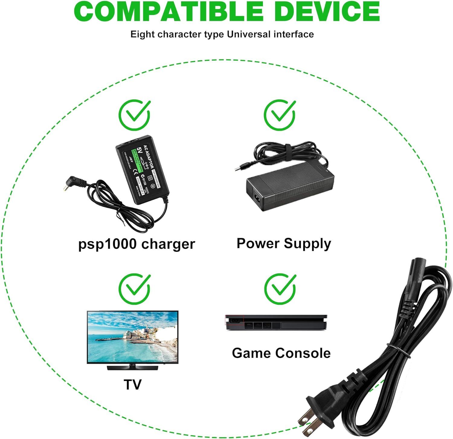 AC Adapter Home Wall Charger Power Supply For SONY PSP 1000 2000 3000 Slim Lite