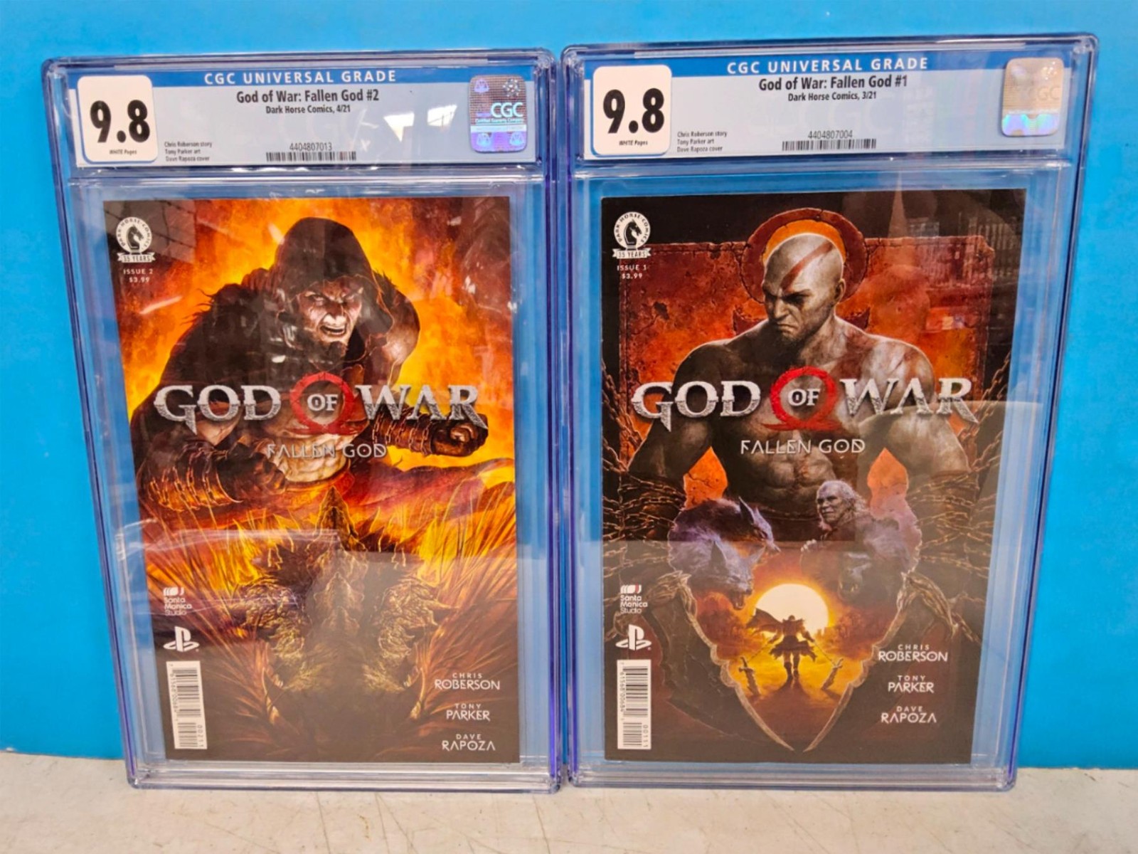 4x CGC 9.8 MINT~ GOD OF WAR Fallen God COMIC SET # 1 2 3 4 Dark Horse 2021 GEM!!