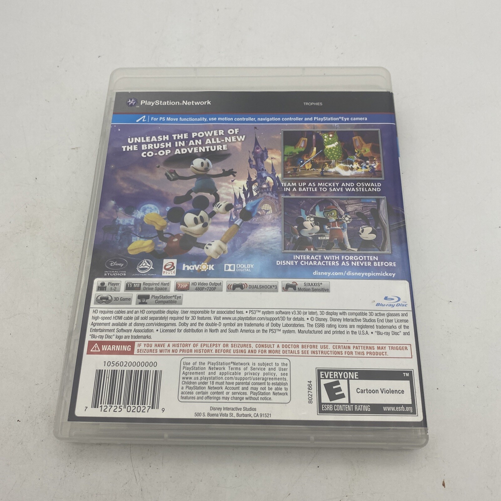 Sony PlayStation 3 PS3 Disney Epic Mickey 2 Power Of Two Complete CIB Tested