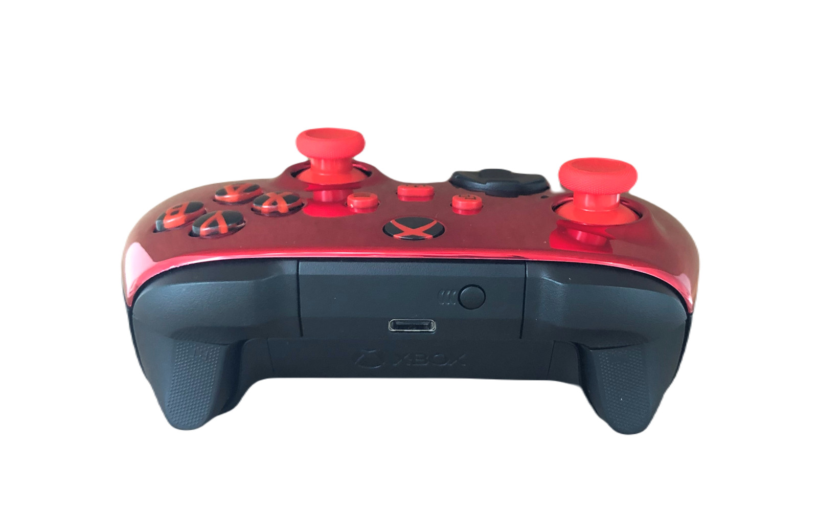 Custom Microsoft Xbox Series X Controller – Glossy Chrome Red