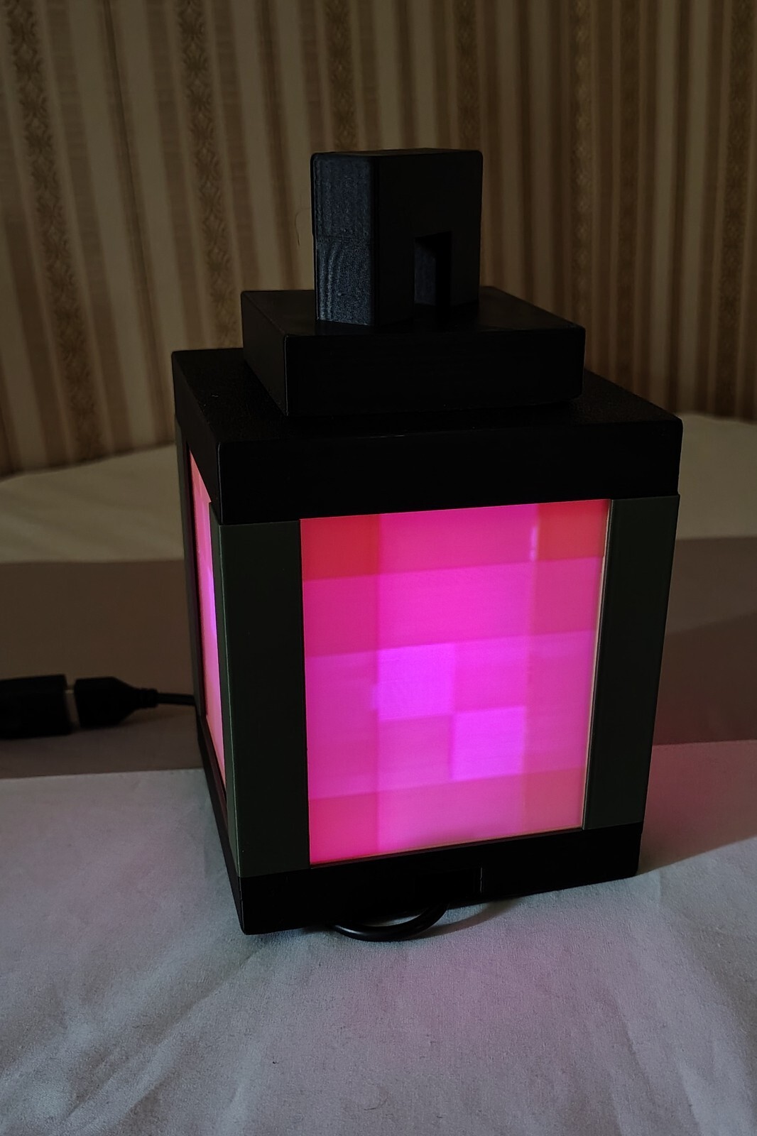 3D Pixel Custom Lantern Photo Multi-Color Minecrafts Game Night Light Lamp