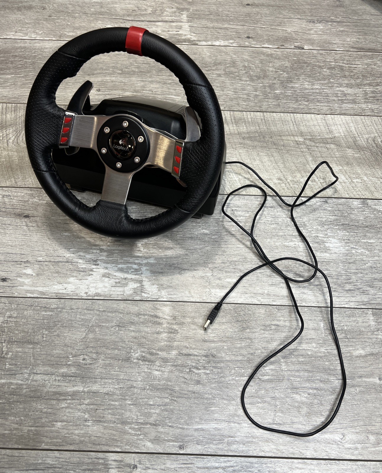 Logitech G27 Steering Wheel Only PS3 PC Racing Sim Base Usb – Works GREAT!