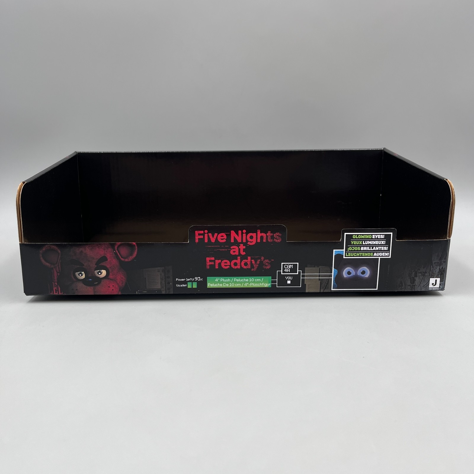 Jazwares FNAF 2025 4″ Mini Plush GLOW EYES Complete Set of 5 & Display Case Box