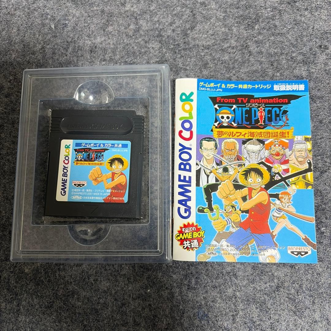 One Piece GBC Game Boy Color 2-Game Set Yume no Luffy & Grand Line Japan Used