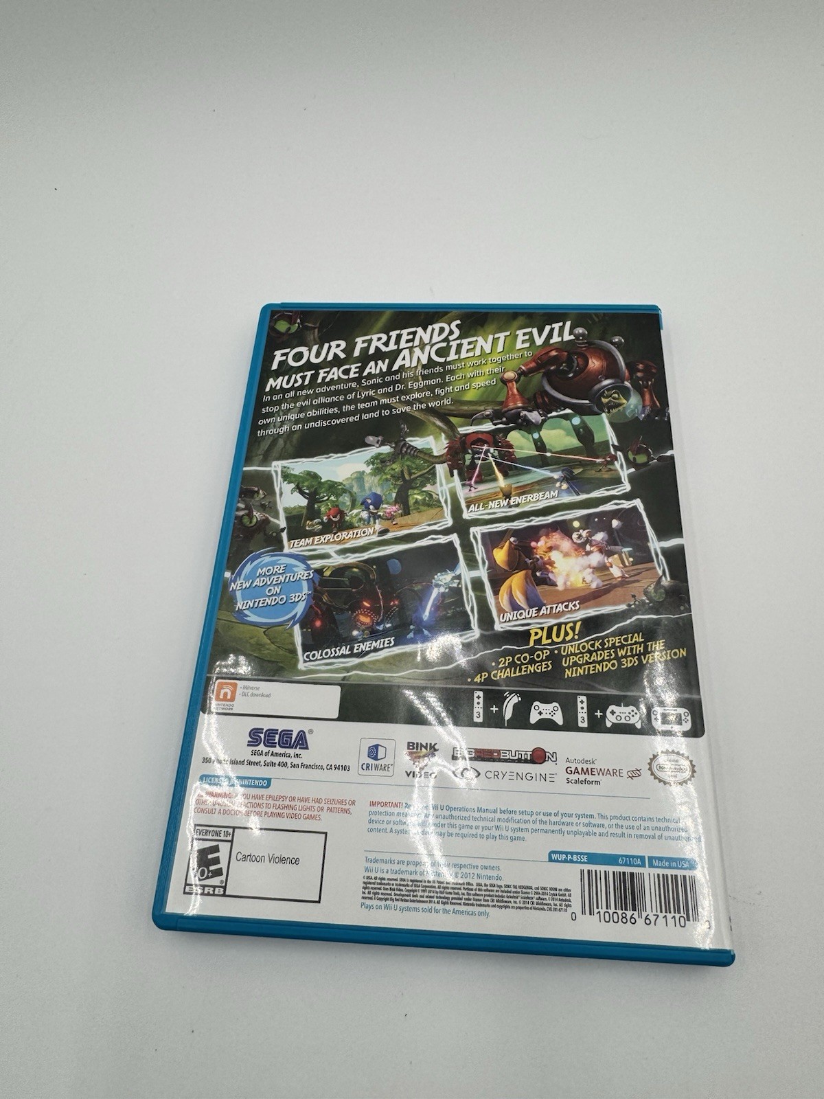 Sega Sonic Boom: Rise Of Lyric Nintendo Wii U Complete CIB