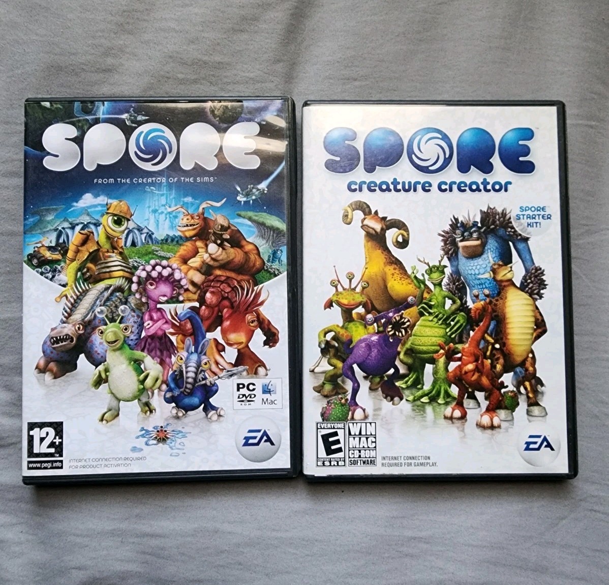 Spore & Creature Creator WIN/MAC/CD Lot of 2 (DVD-ROM,2008) Complete with Manual