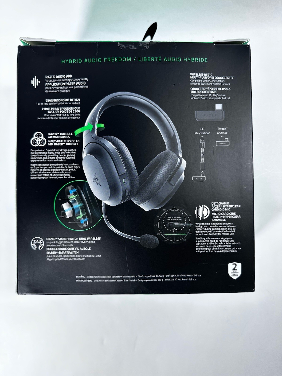 AV118 Razer Barracuda X Wireless Multi-Platform Gaming Headset-Good Condition