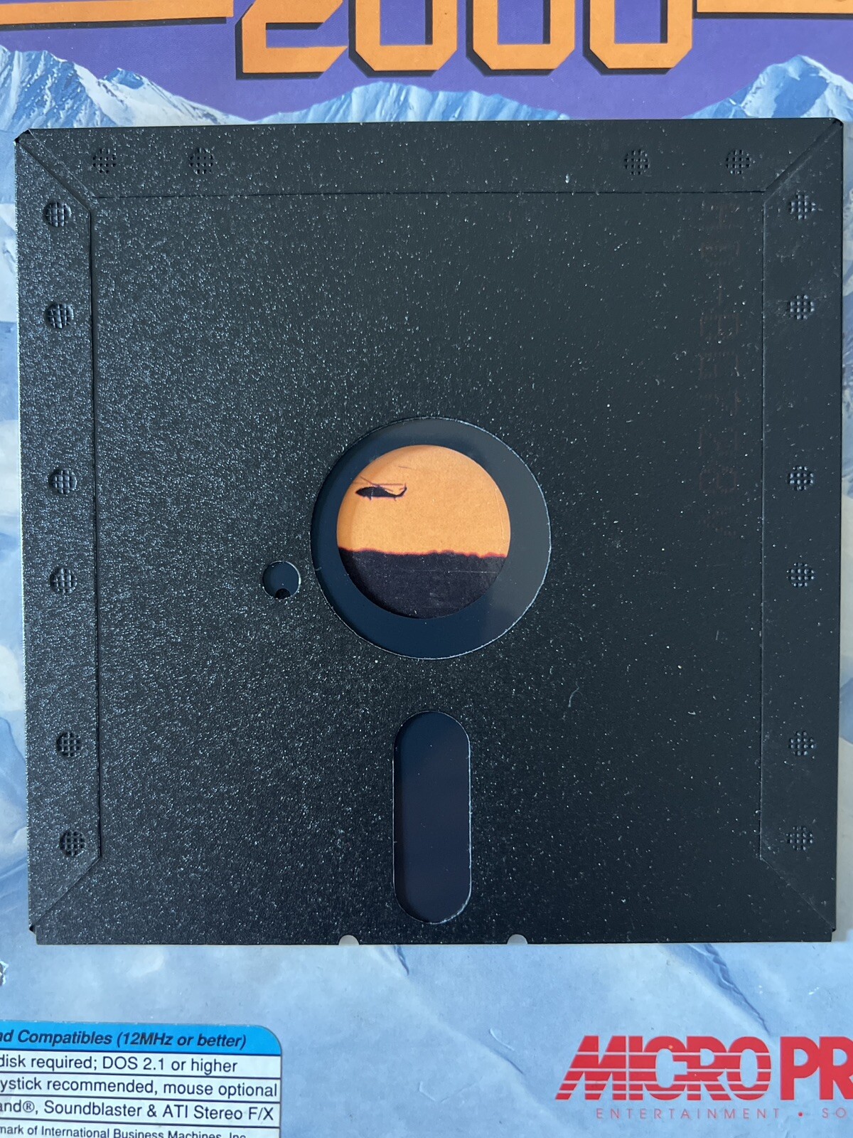 Vintage ‘92 IBM Micro Prose “Gunship 2000” Big Box PC Game w/Docs, 5.25” Floppy