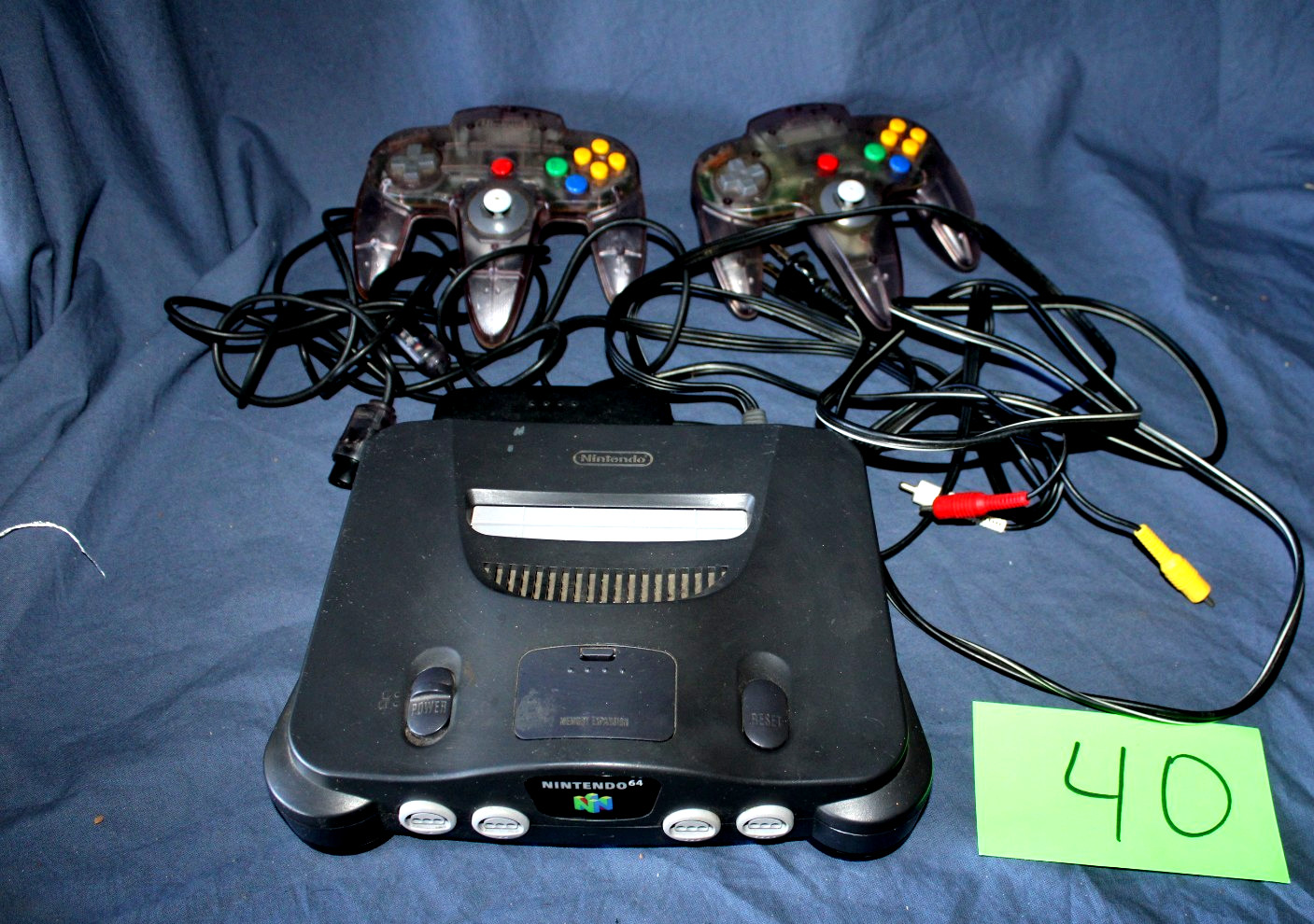Nintendo 64 N64 Console Atomic Purple OEM Controllers Memory Expansion WORKS