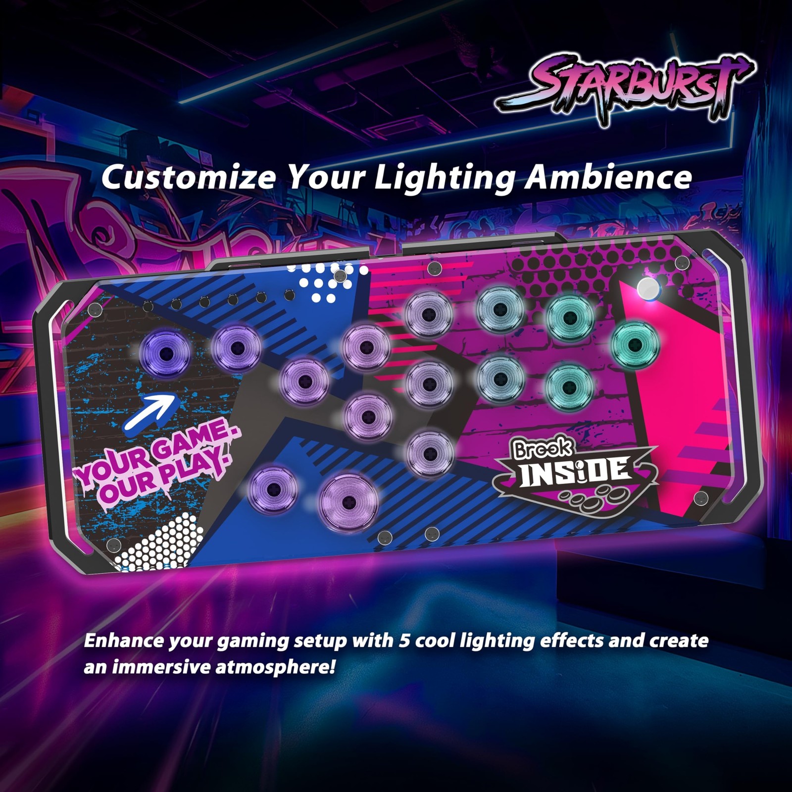 Brook Fighter Starburst All-Button Arcade Controller for PS5, PS4, Xbox Serie…