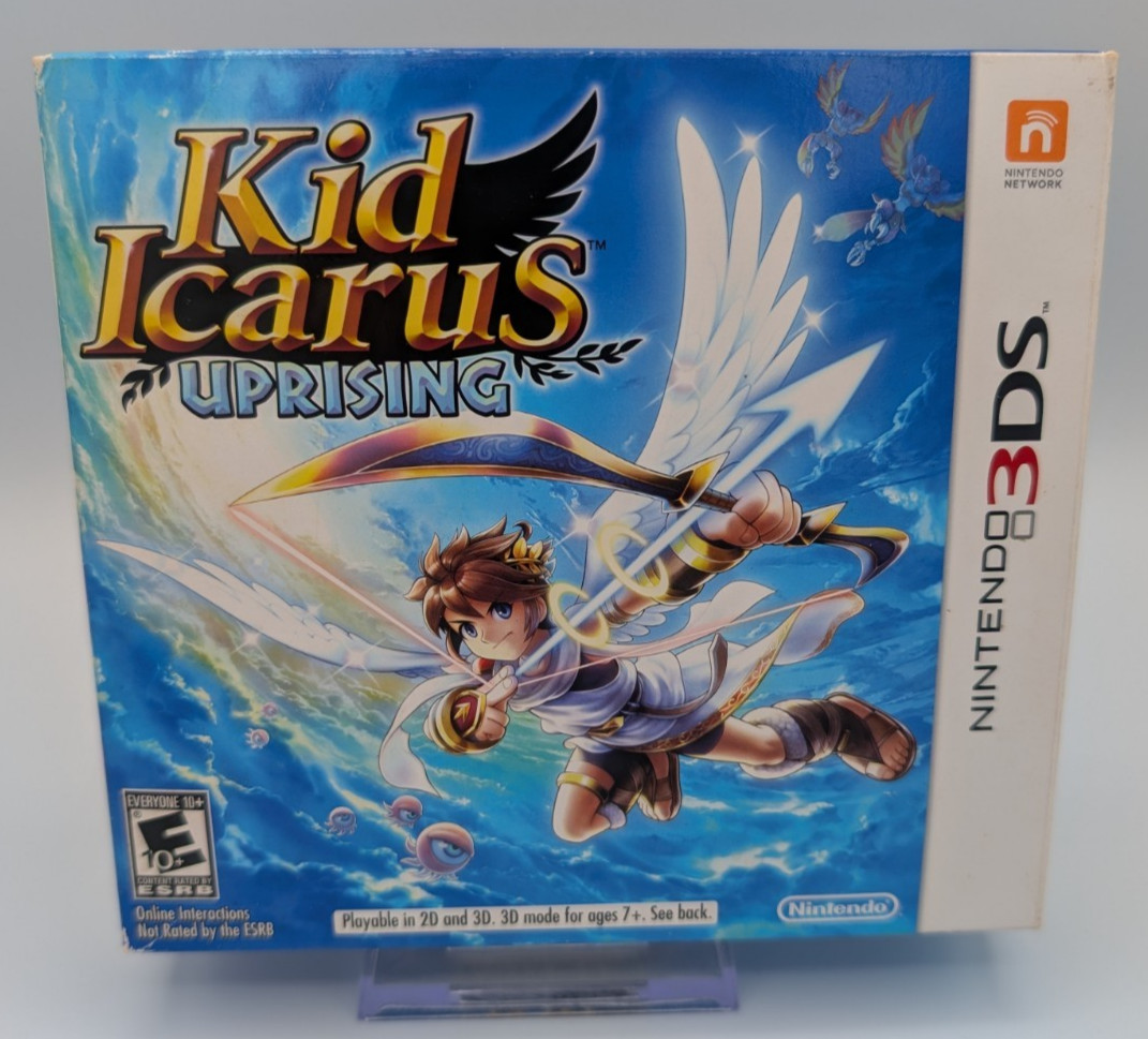 Kid Icarus: Uprising (Nintendo 3DS, 2012) – BIG BOX – CIB with cards and stand