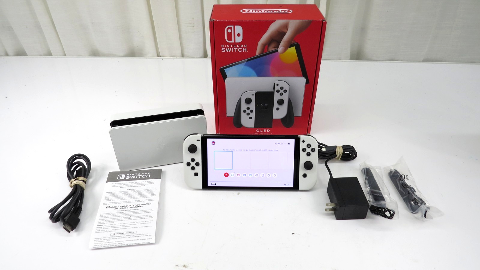 Nintendo Switch OLED 64GB White Game System Bundle W/Dock, Power, HDMI, Joy-Cons