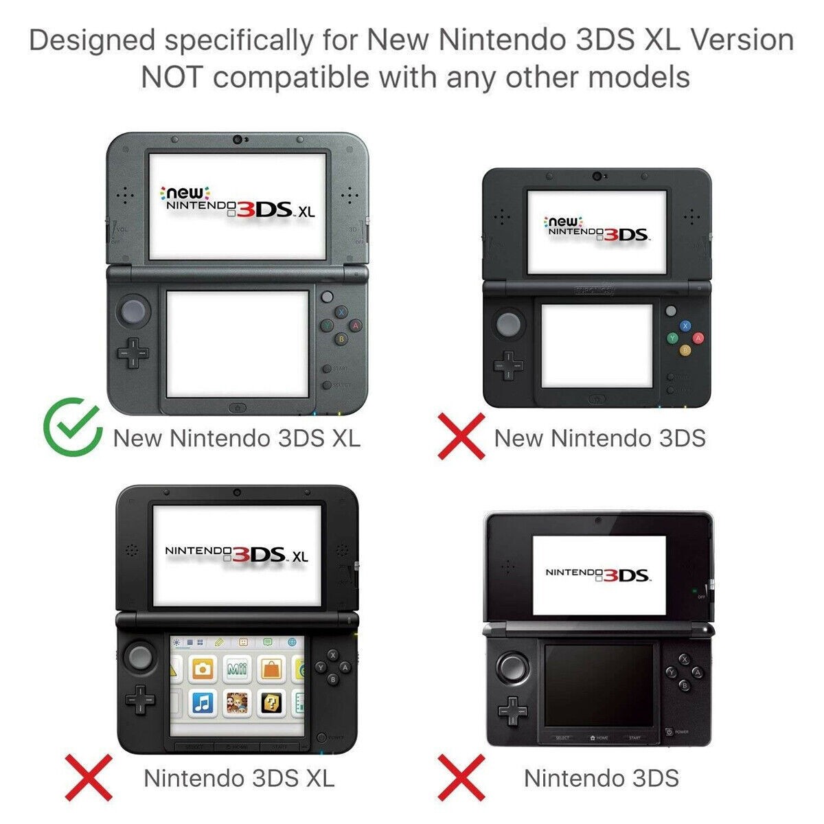 For New Nintendo 3DS XL LL 2015 Console Protective Case Hard Cover Gaming Skin