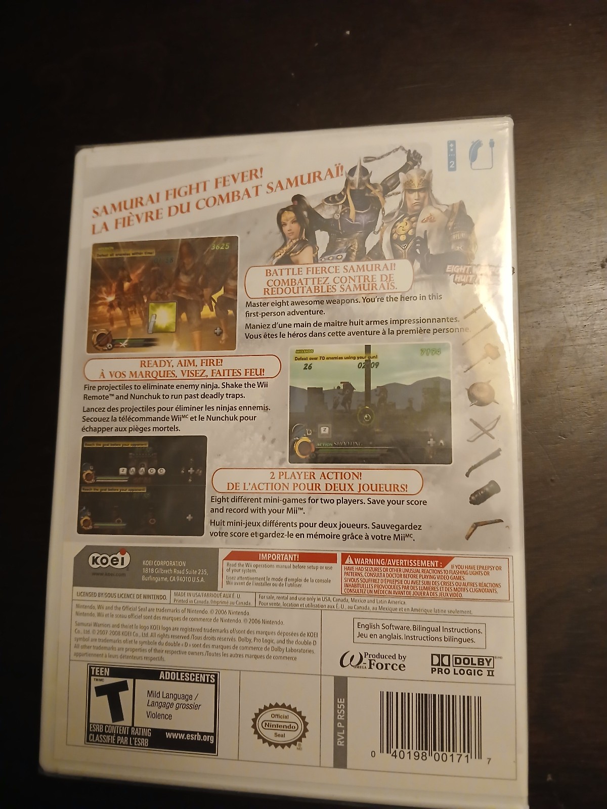 Samurai Warriors: Katana (Nintendo Wii, 2008) New Sealed