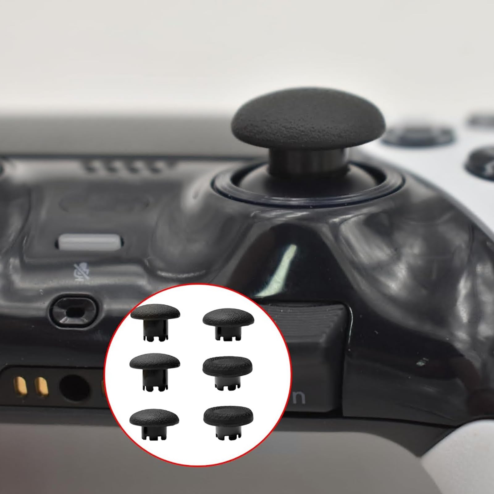 Dualsense Thumbsticks for PS5 Edge Controller – Swappable Joystick Caps (Black)