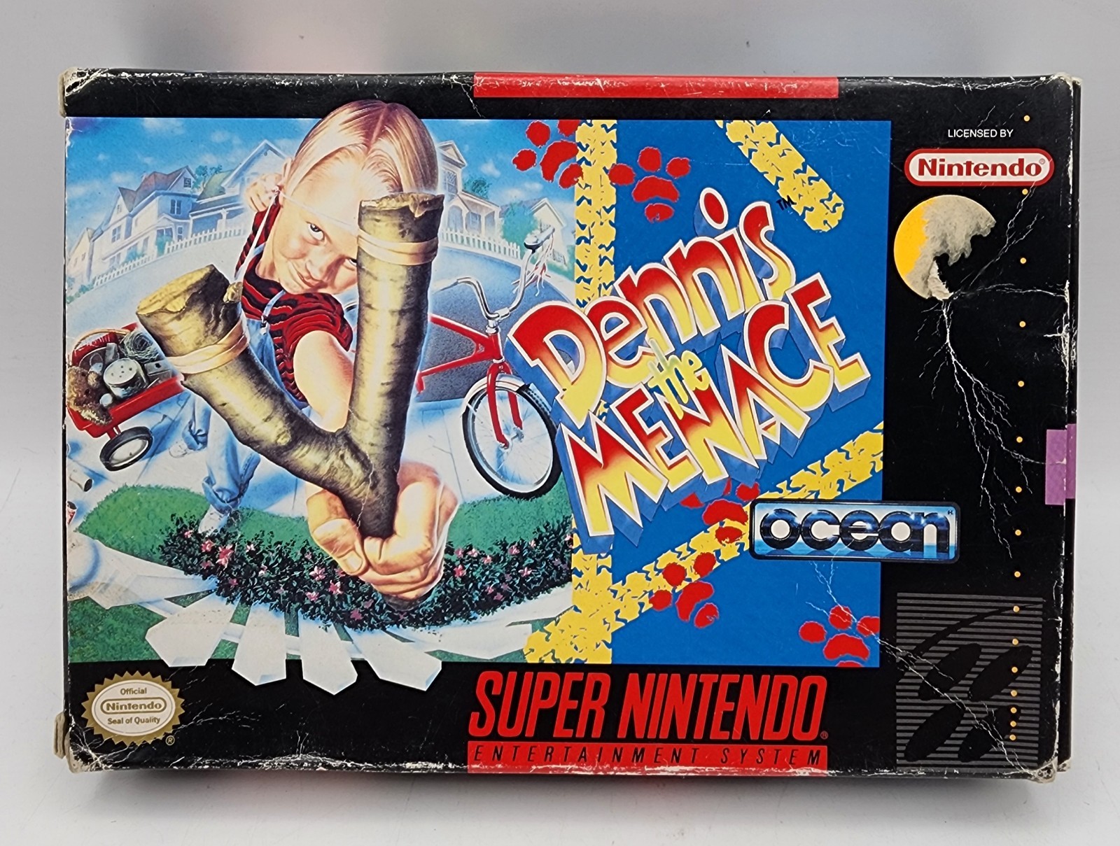SNES Dennis The Menace (Super Nintendo) CIB Complete *Damaged Manual – Worn Cart