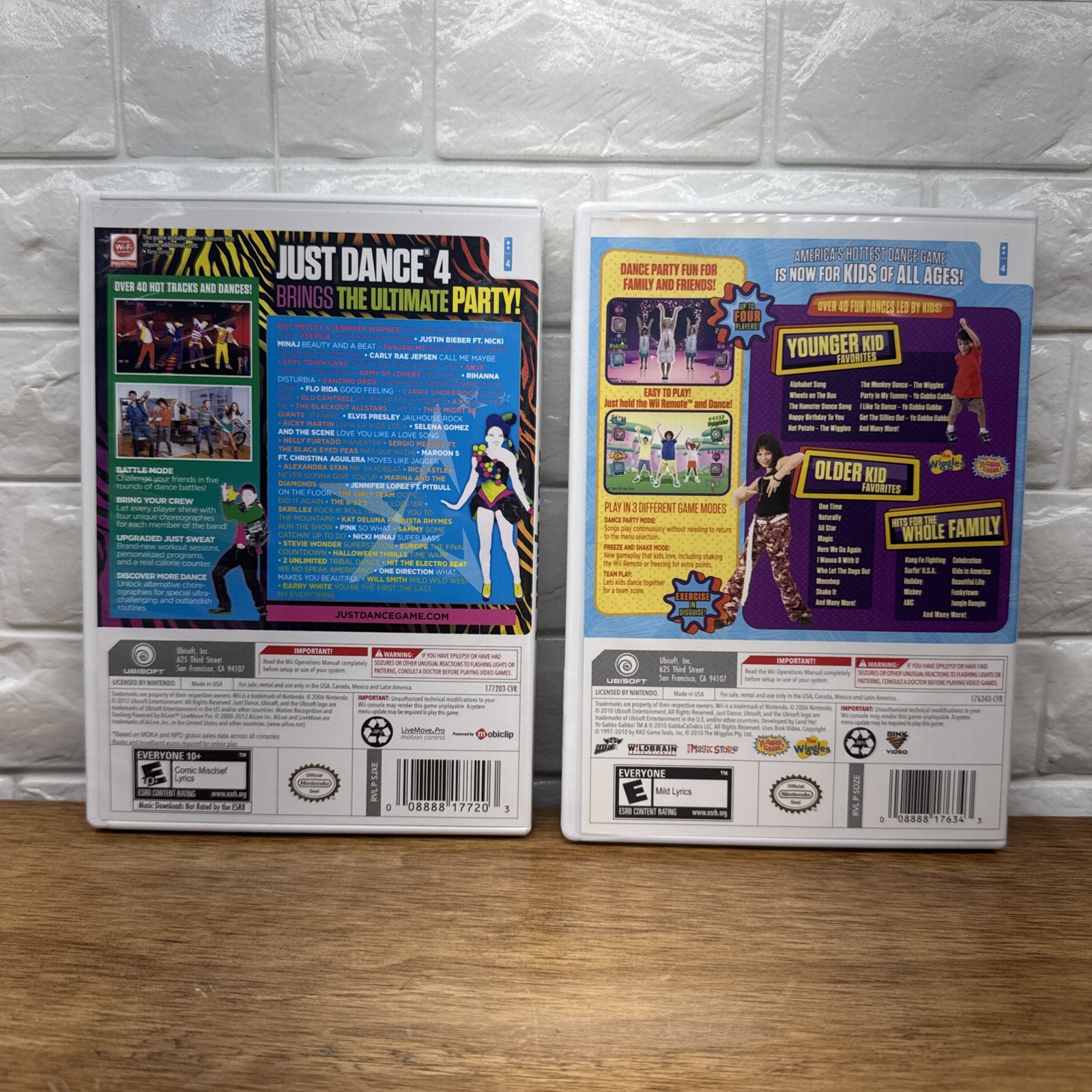 Just Dance 4 & Just Dance Kids Bundle (Nintendo Wii, 2012) CIB Tested Working